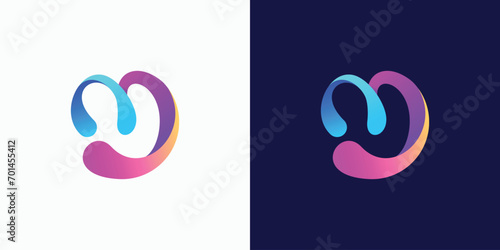 Colorful abstract M letter logo design