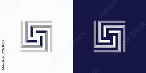 Depth spiral square logo design