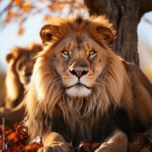 Pride of Lions Resting Under a Tree on the Savannah