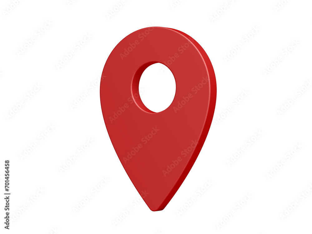 Red map pointer. Isolated. Location pin. Map marker. 3d illustration. Red map pointer. Isolated. Location pin. Map marker. 3d illustration.