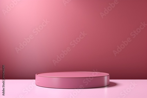 Pink or coral color podium  dias  or stage for product display and photoshoot