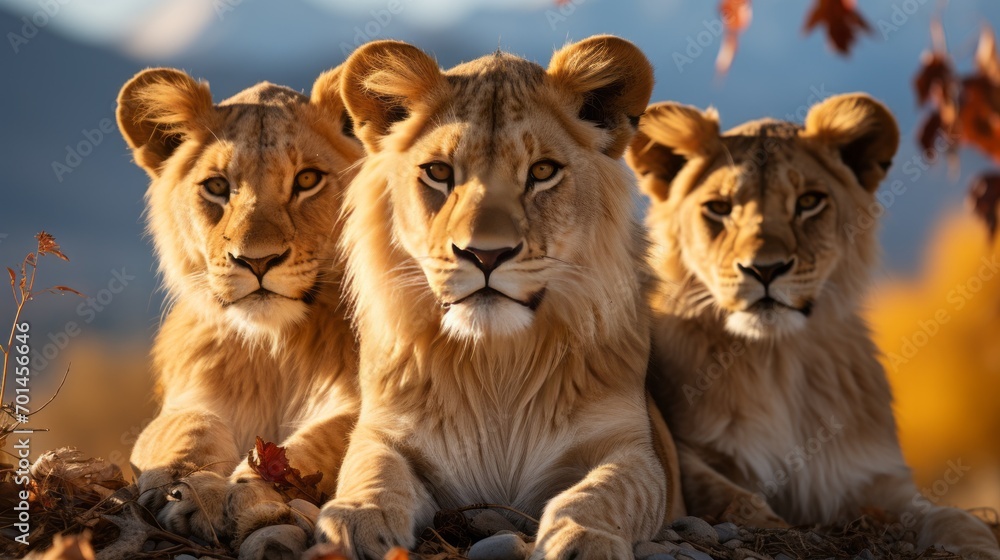 Pride of Lions Resting Under a Tree on the Savannah Pride of Lions Resting Under a Tree on the Savannah