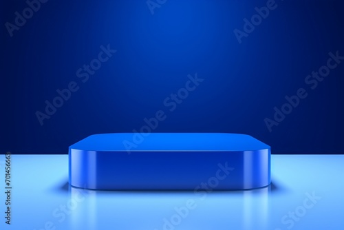 Blue color podium, dias, or stage for product display and photoshoot