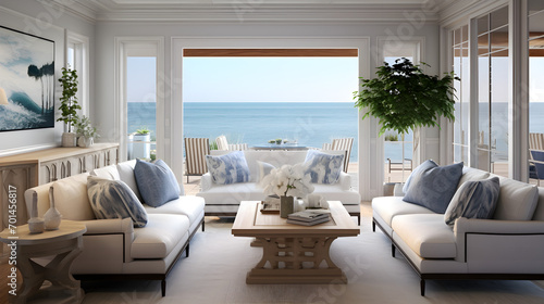 Luxury bedroom with ocean and pool views 