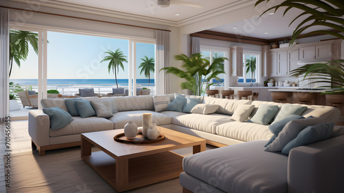 Luxury bedroom with ocean and pool views 