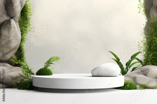 White dias or pedestal for product display and photoshoot