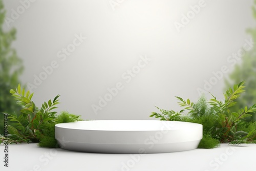 White dias or pedestal for product display and photoshoot
