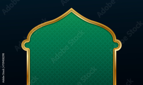 Luxury gold mosque border Islamic background