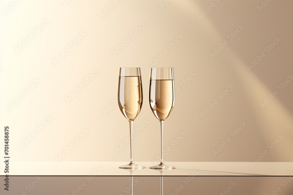 A set of two champagne glasses A set of two champagne glasses