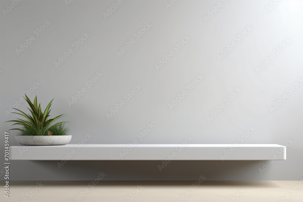 A plant pot or vase on a shelf A plant pot or vase on a shelf