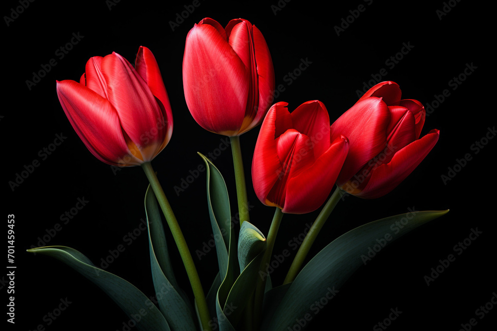 photography of some red tulip flowers on a background, in the style of playful compositions created with Generative Ai photography of some red tulip flowers on a background, in the style of playful compositions created with Generative Ai