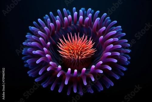 Underwater anemones in the ocean