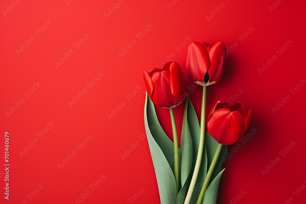 photography of some red tulip flowers on a background, in the style of playful compositions created with Generative Ai photography of some red tulip flowers on a background, in the style of playful compositions created with Generative Ai