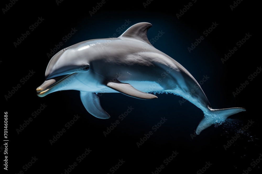 A dolphin swimming in the ocean A dolphin swimming in the ocean