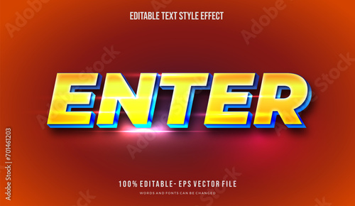 Editable text effect gradient shiny color Text style. Editable fonts vector files