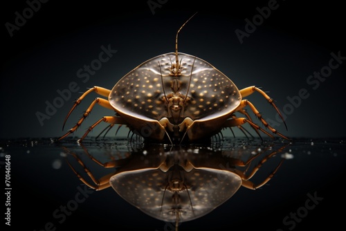 Closeup of a crayfish or crab in the ocean, rare and unique species photo