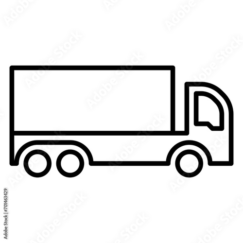 Truck icon or logo illustration outline black style