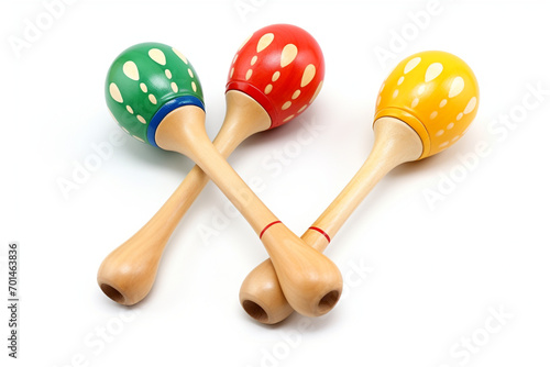 Play Maracas isolated on white background created with Generative Ai