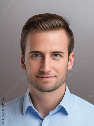 Male illustration Portrait isolated in a minimalist flat gray background, realistic drawings of a Man, male profile avatar, handsome guy close up portrait shot, Realistic drawing of a cute man's face