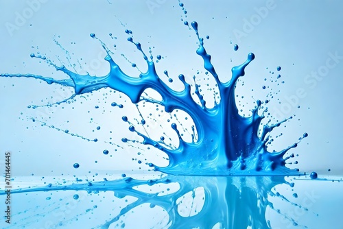 blue paint splash isolated on white background 