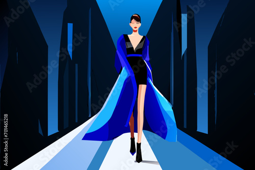 3D virtual fashion shows vektor illustation