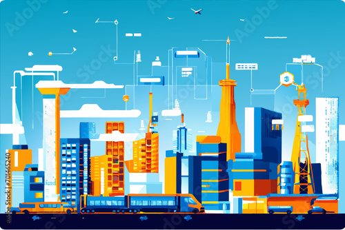 Smart grid management vektor illustation