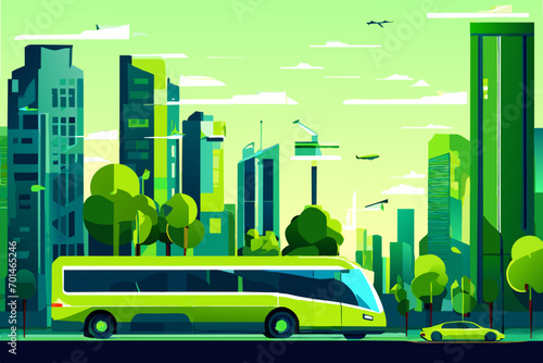 Sustainable transportation vektor illustation