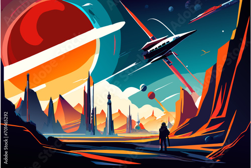 Space tourism vektor illustation