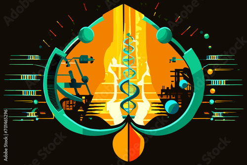 Genetic engineering vektor illustation