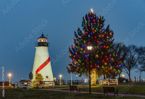 Nightfall at the Concord Point Lighthouse, Havre de Grace Maryland USA