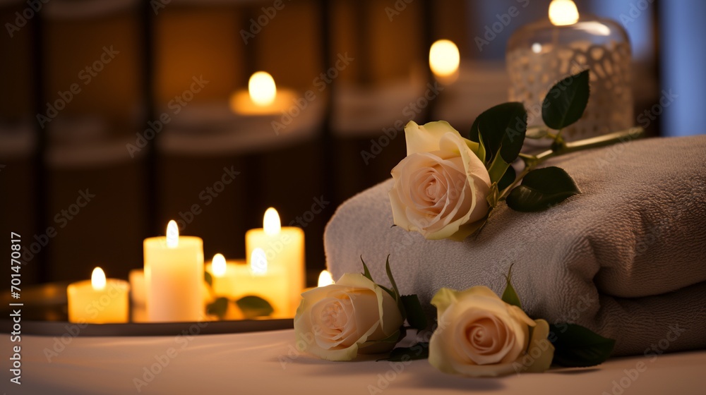 a table topped with candles and a bunch of flowers a table topped with candles and a bunch of flowers
