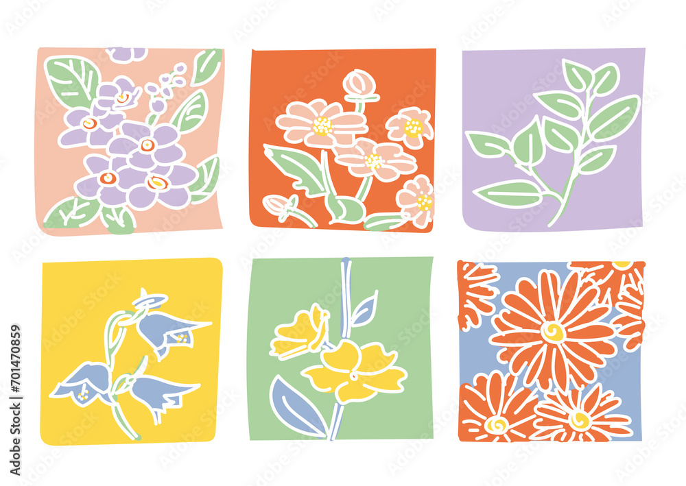 Obraz premium Abstract plants elements. Canva elements