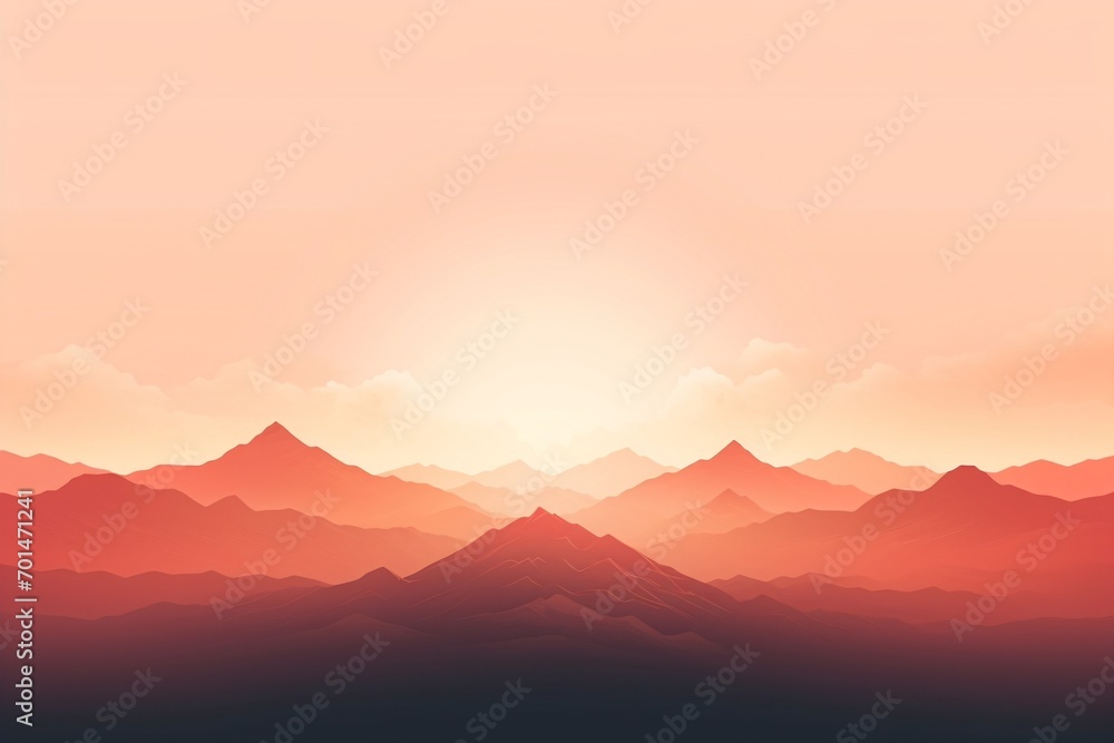 Minimalistic graphic illustration of a sunset