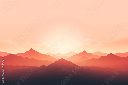 Minimalistic graphic illustration of a sunset