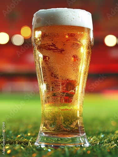 Fresh, Cold Beer in a Soccer Football Stadium
