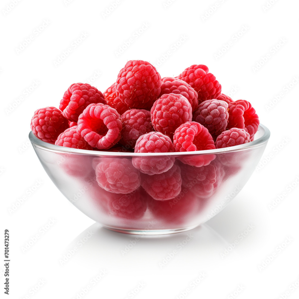 fresh frozen raspberries in a bowl with transparent background created with Generative Ai fresh frozen raspberries in a bowl with transparent background created with Generative Ai