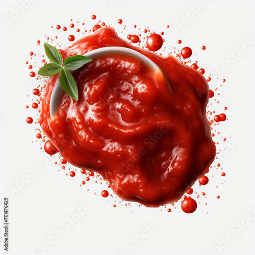 tasty red sauce isolated on transparent background created with Generative Ai