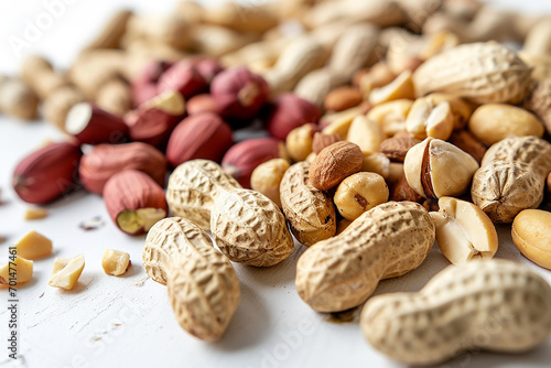 Wallpaper Mural Variety of Peanut Compositions: Close-Up on White Background Torontodigital.ca