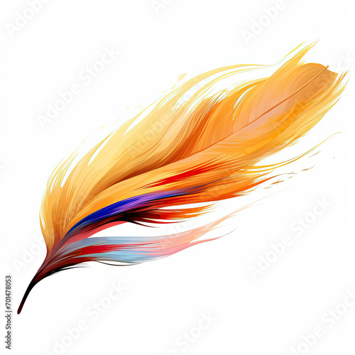 A Vibrant Feather Soaring Through the Sky