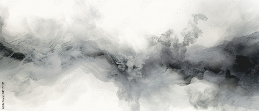 Black and White Smoke on White Background