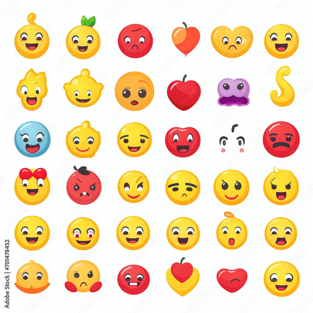 Mixed Emoji Set Vector on a white background Mixed Emoji Set Vector on a white background