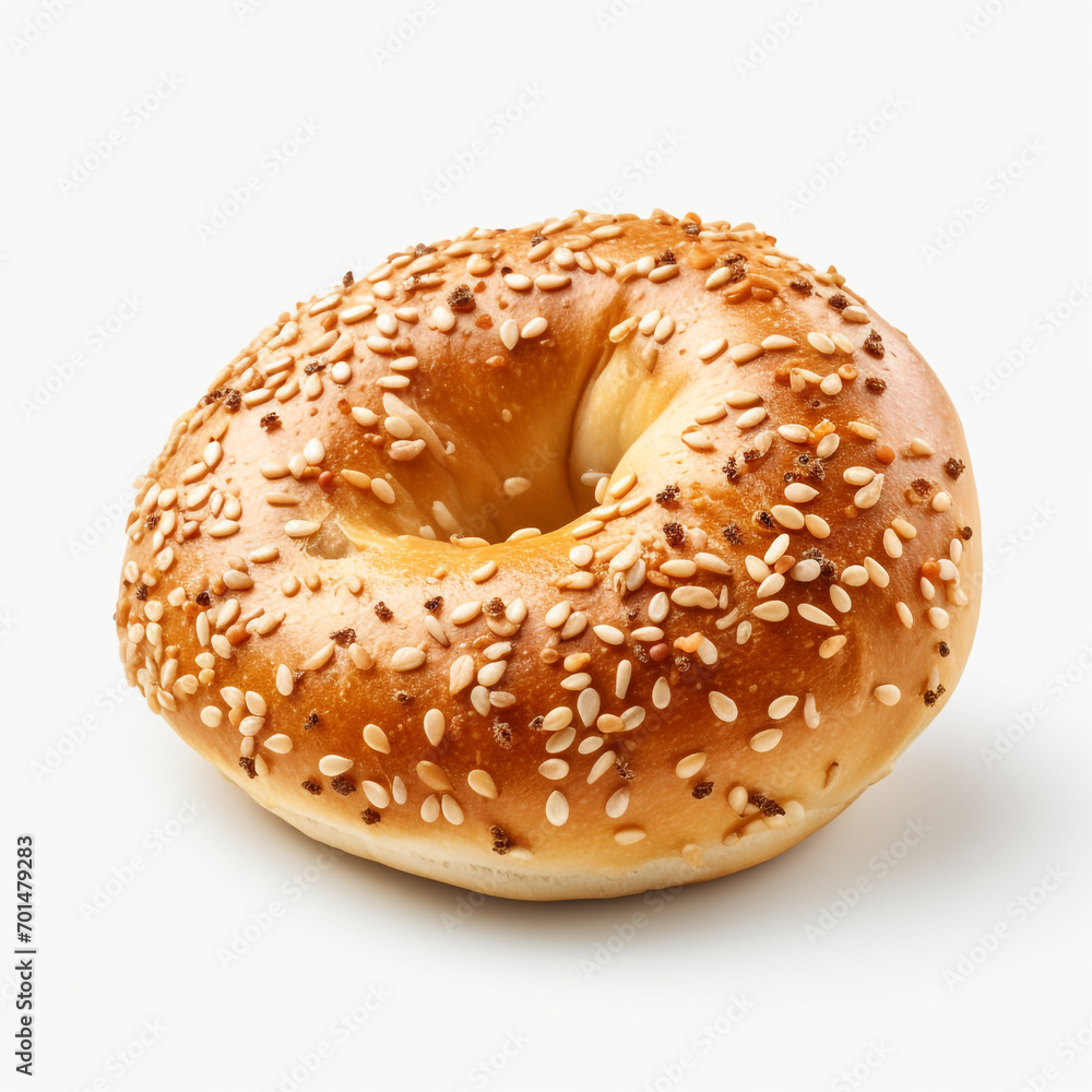 tasty bagel isolated on transparent background created with Generative Ai