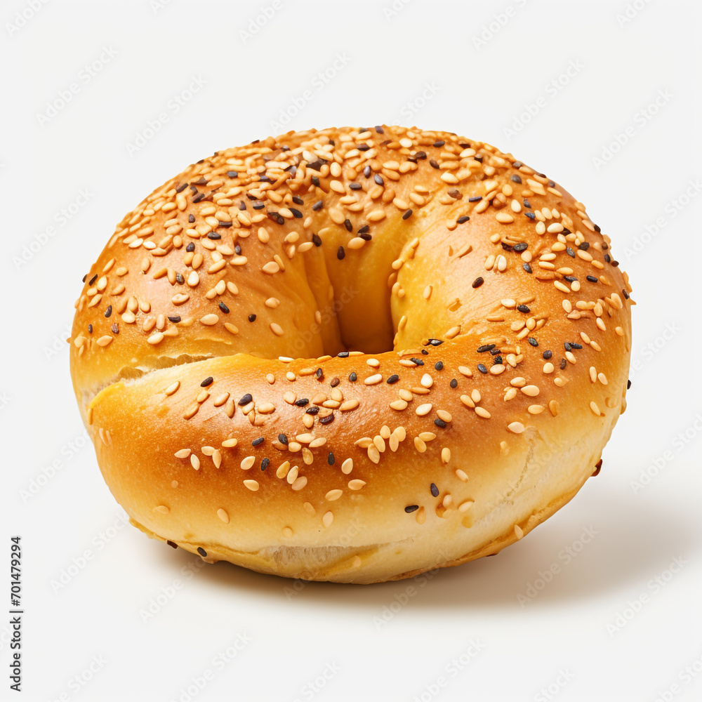 tasty bagel isolated on transparent background created with Generative Ai