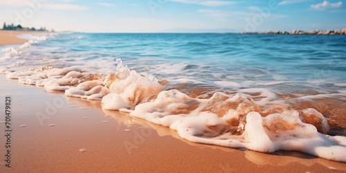 Sea beach. Beautful ocean wave on the sand. Vacation or trip to the sea. Pardise island