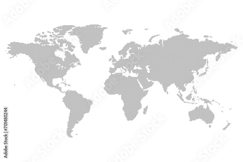 World map mosaic of squares. Black vector illustration photo