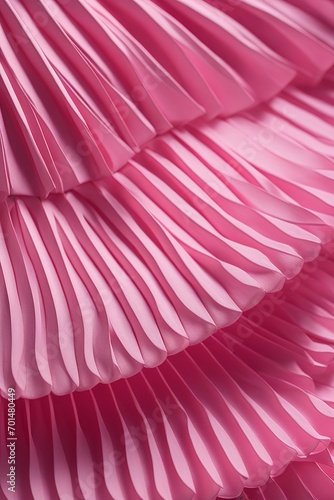 Textured pink  close-up of pleated fabric in detail