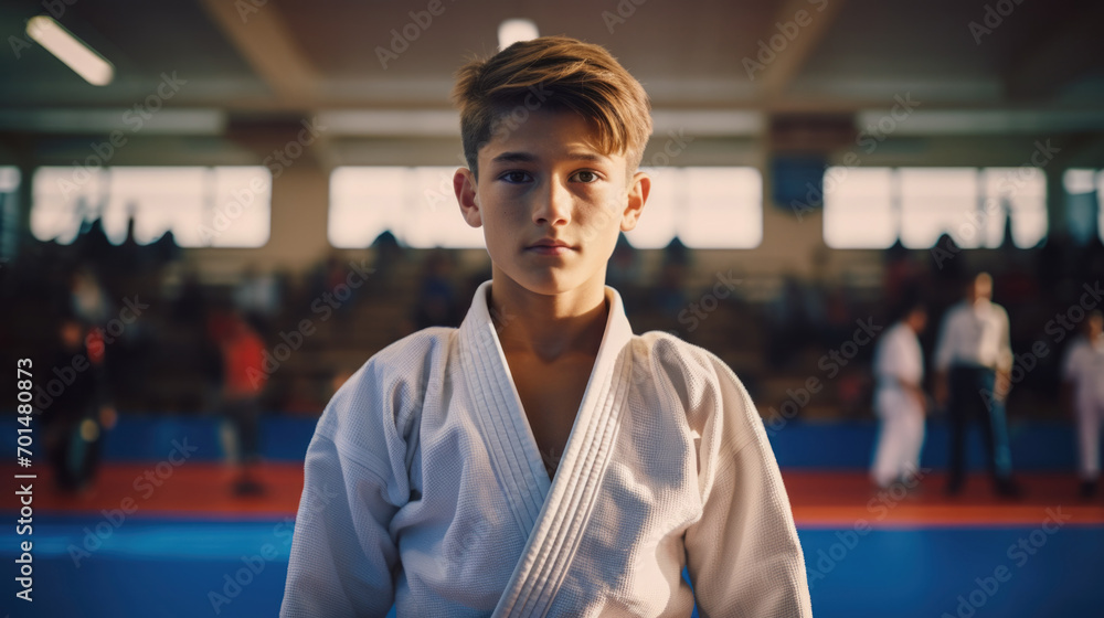 Obraz premium young martial arts practitioner generative ai