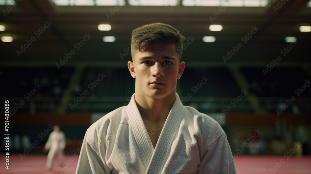 Fototapeta premium young martial arts practitioner generative ai