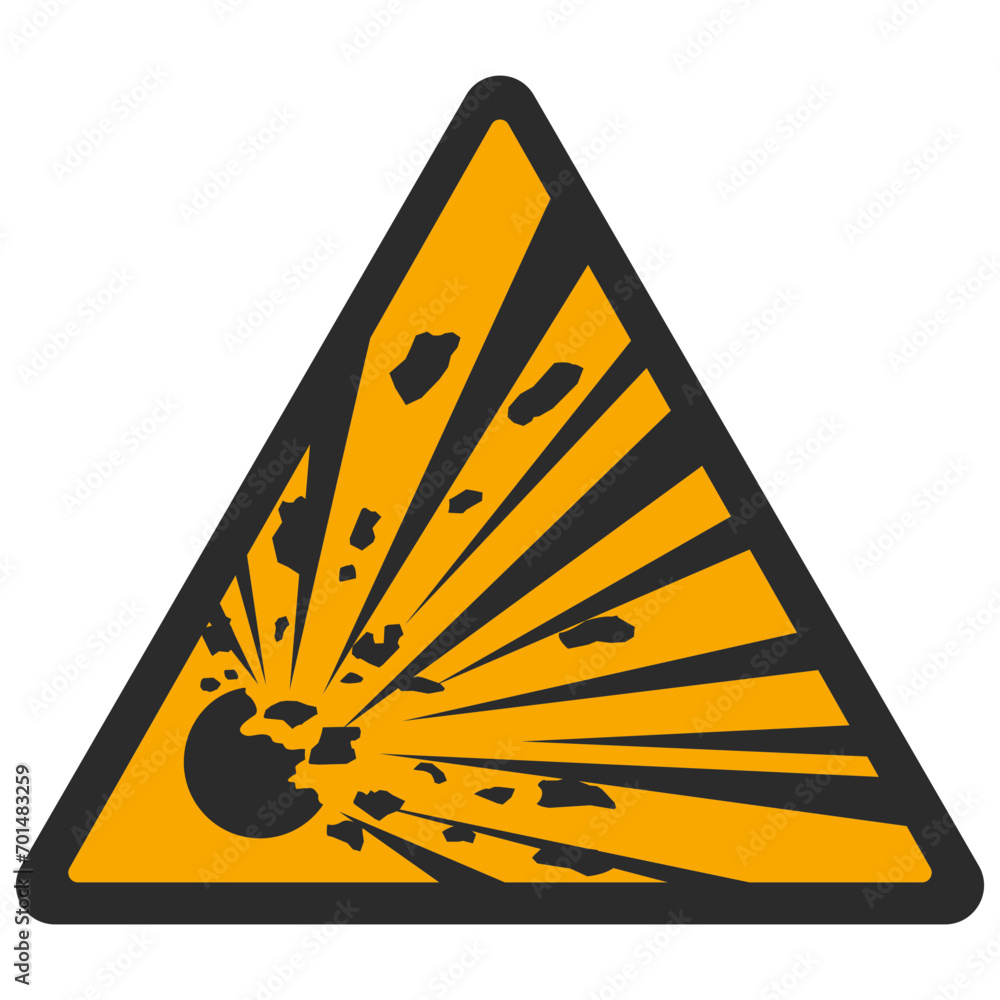 WARNING PICTOGRAM, EXPLOSIVE MATERIALS ISO 7010 - W002, SVG
WARNING PICTOGRAM, EXPLOSIVE MATERIALS ISO 7010 - W002, SVG