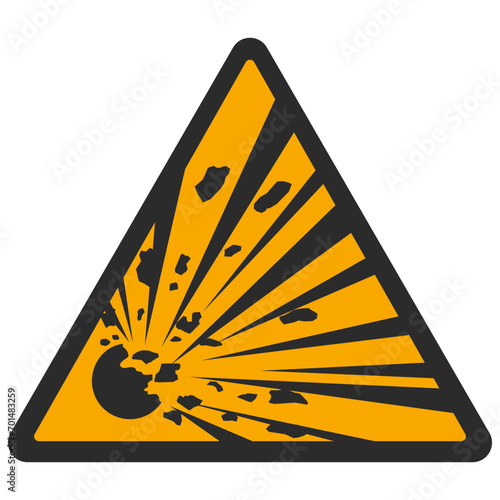 WARNING PICTOGRAM, EXPLOSIVE MATERIALS ISO 7010 - W002, SVG
